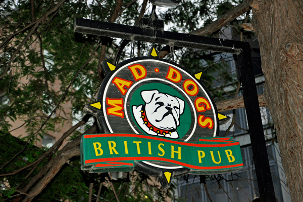 Mad Dogs British Pub sign